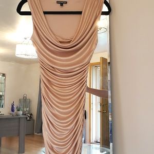 Express Champagne/rose gold party dress